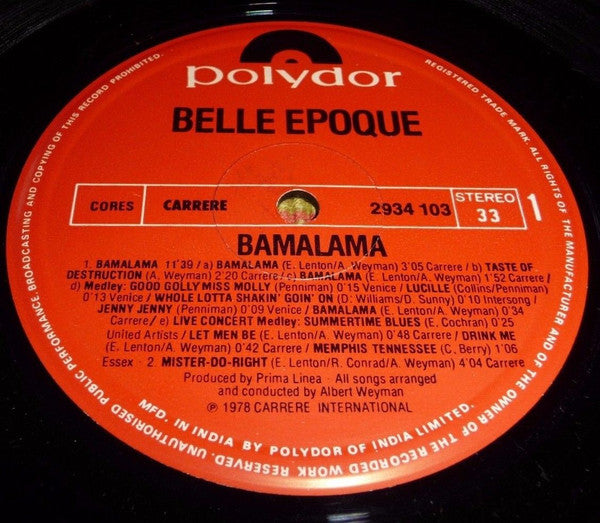 Belle Epoque : Bamalama (LP, Album)