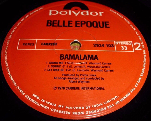 Belle Epoque : Bamalama (LP, Album)