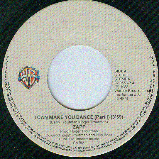 Zapp : I Can Make You Dance (7", Single)