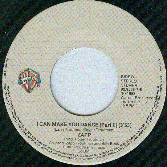 Zapp : I Can Make You Dance (7", Single)