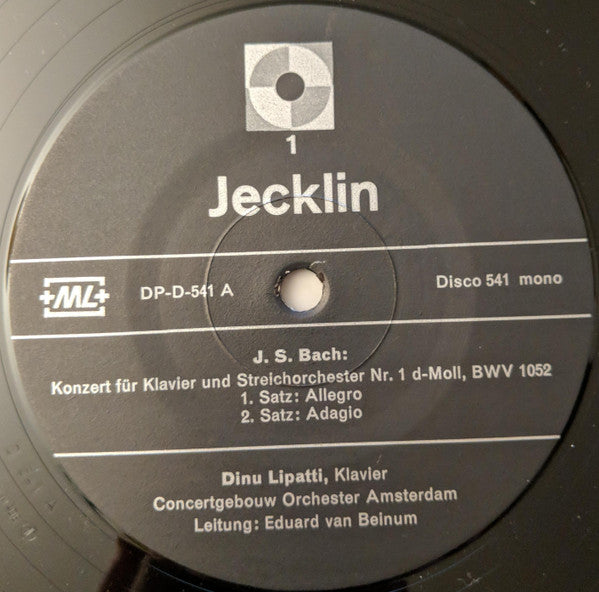 Dinu Lipatti, Johann Sebastian Bach, Frédéric Chopin : J. S. Bach: Klavierkonzert Nr. 1; Chopin: Nocturne Des-Dur, Op. 27 Nr. 2; Etüde E-Moll, Op. 25 Nr. 5; Etüde Ges-Dur, Op. 10 Nr. 5 (LP, Mono)