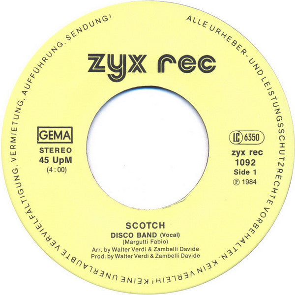 Scotch : Disco Band (7", Single)