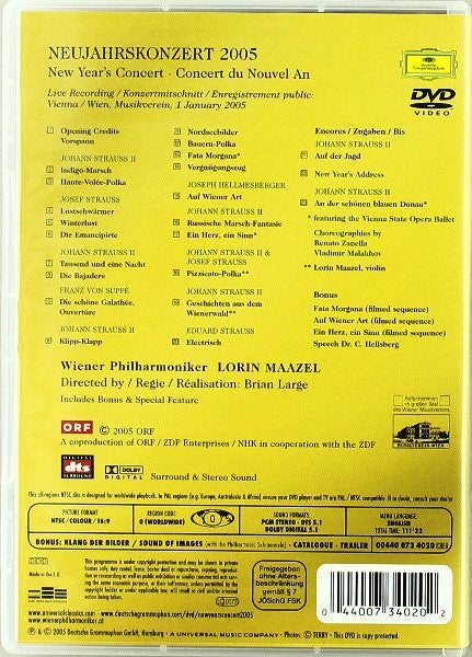 Wiener Philharmoniker, Lorin Maazel : New Year's Concert 2005 (DVD-V, NTSC)