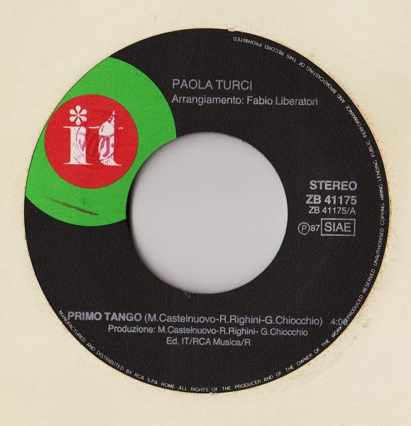 Paola Turci : Primo Tango (7")