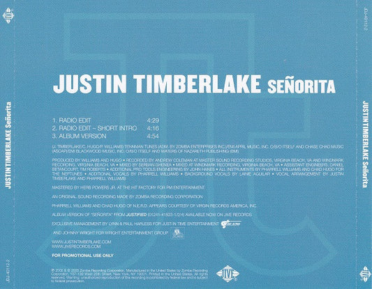 Justin Timberlake : Señorita (CD, Single, Promo)