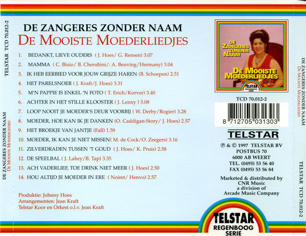 Zangeres Zonder Naam : De Mooiste Moederliedjes (CD, Album, Comp)