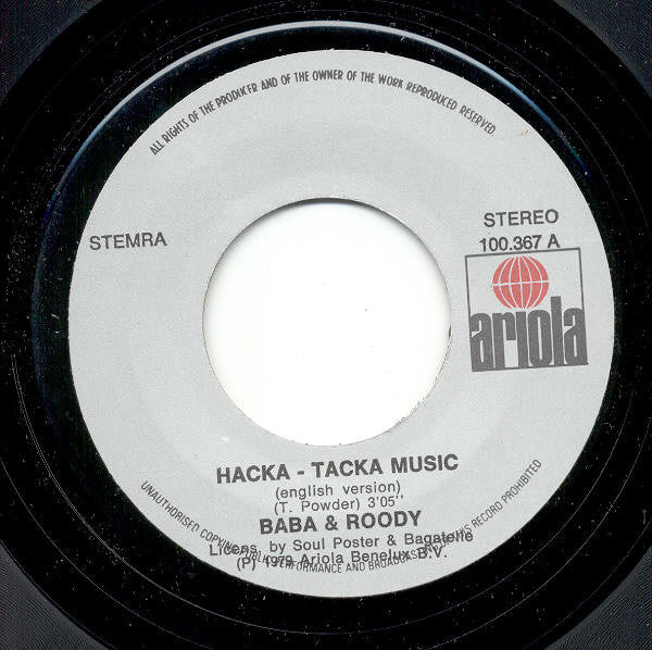 Baba & Roody : Hacka Tacka Music / La  Musique Erotique (7", Single)