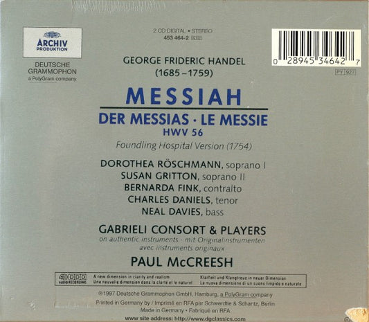 Georg Friedrich Händel - Gabrieli Consort, Paul McCreesh : Messiah (2xCD, Album)