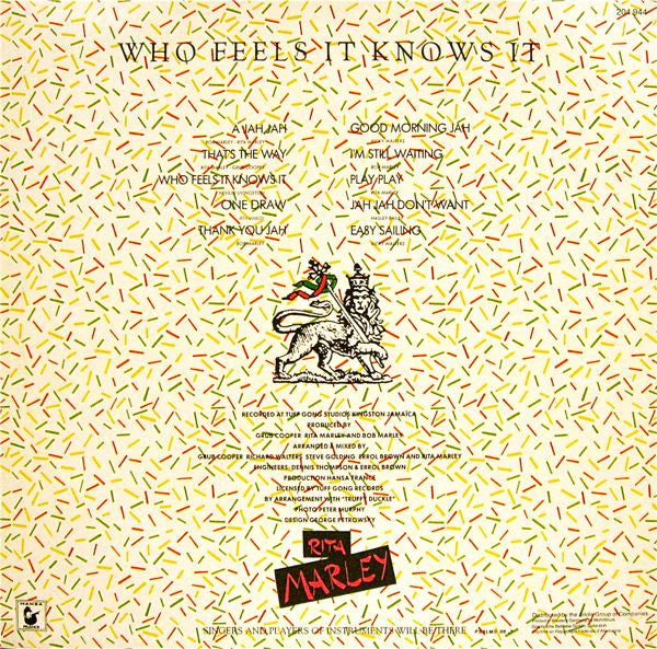 Rita Marley : Who Feels It Knows It (LP, Album)