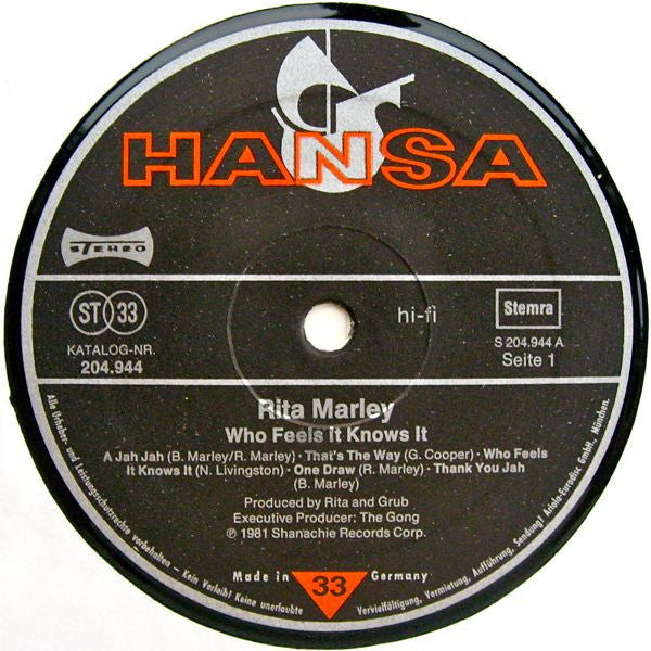 Rita Marley : Who Feels It Knows It (LP, Album)