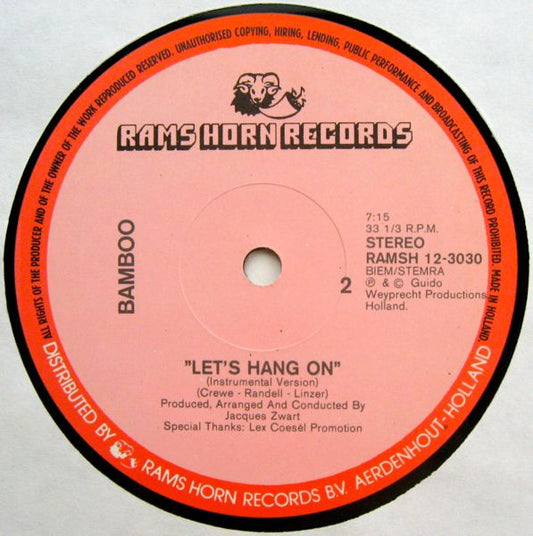 Bamboo (28) : Let's Hang On (12", Single)