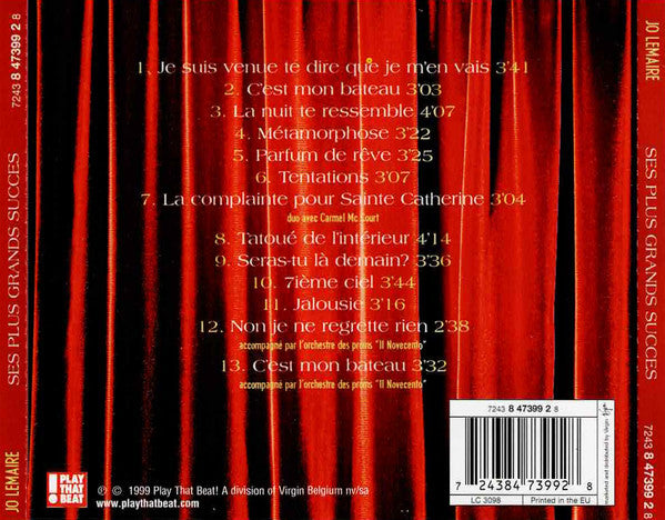 Jo Lemaire : Ses Plus Grands Succes (CD, Comp)