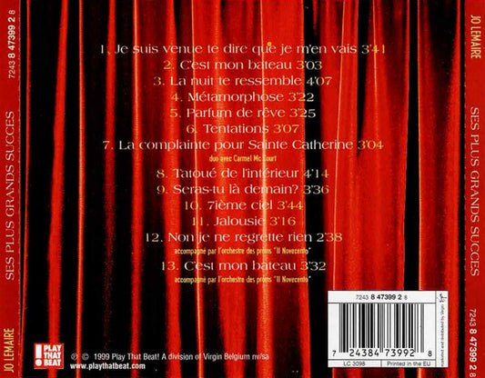 Jo Lemaire : Ses Plus Grands Succes (CD, Comp)