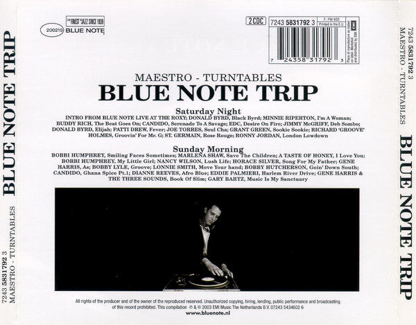 DJ Maestro : Blue Note Trip - Saturday Night / Sunday Morning (2xCD, Mixed, RP)