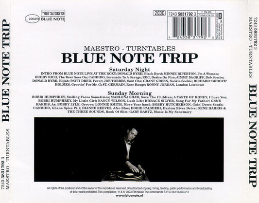 DJ Maestro : Blue Note Trip - Saturday Night / Sunday Morning (2xCD, Mixed, RP)