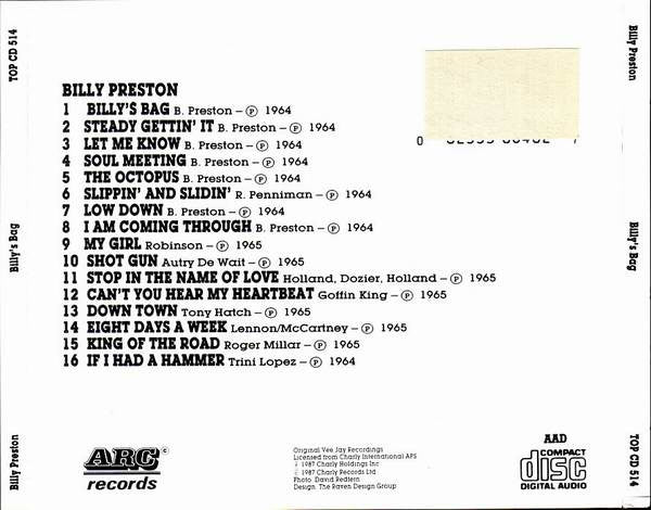 Billy Preston : Billy's Bag (CD, Comp)