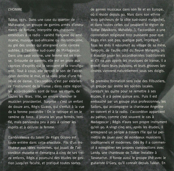 Régis Gizavo : Mikea (CD, Album)
