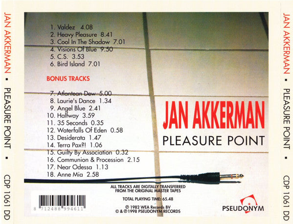 Jan Akkerman : Pleasure Point (CD, Album, Ltd, RE, RM)