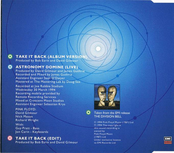Pink Floyd : Take It Back (CD, Maxi, Sli)