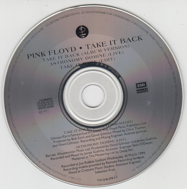 Pink Floyd : Take It Back (CD, Maxi, Sli)