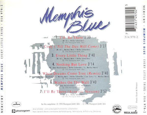 Memphis Blue : Every Little Thing (CD, Album)