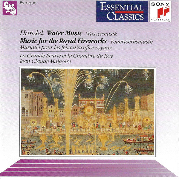 Georg Friedrich Händel - Jean-Claude Malgoire : Water Music (Wassermusik) / Music For The Royal Fireworks (Feuerwerksmusik - Musique Pour Les Feux D'artifice Royaux) (CD, RE, RM)