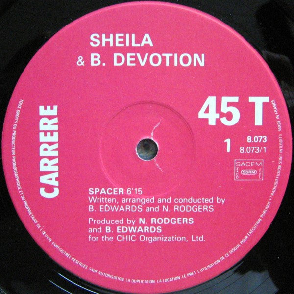 Sheila & B. Devotion : Spacer (12", Single)
