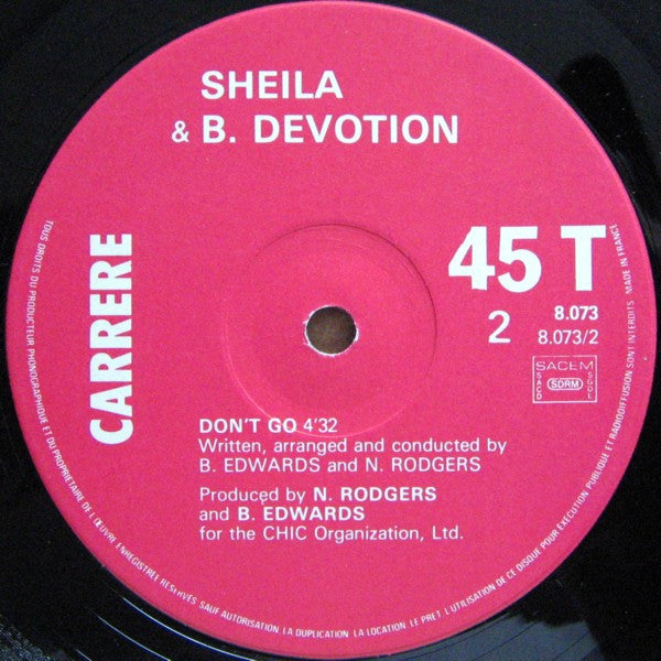 Sheila & B. Devotion : Spacer (12", Single)