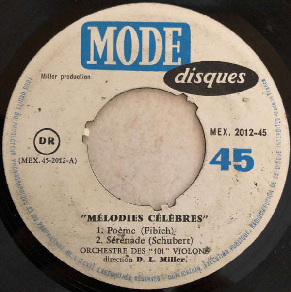 101 Strings : Mélodies Célèbres (7")
