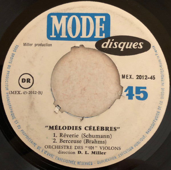 101 Strings : Mélodies Célèbres (7")