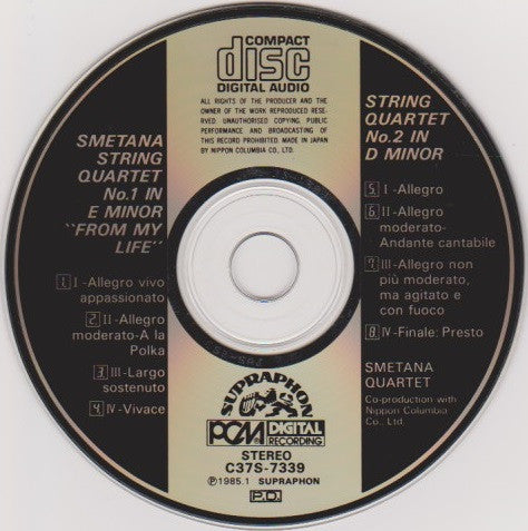 Smetana Quartet : Bedřich Smetana : Two String Quartets (CD, Album)