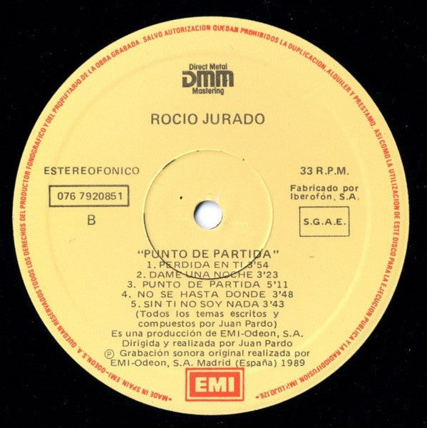 Rocio Jurado : Punto De Partida (LP, Album)