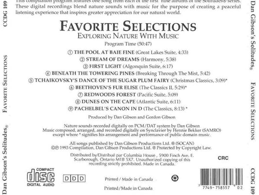Dan Gibson : Favorite Selections (CD, Comp, Club)
