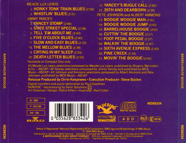 Meade "Lux" Lewis And Jimmy Yancey And Pete Johnson And Albert Ammons : Barrelhouse Boogie (CD, Comp, RM)