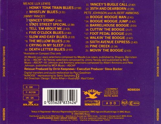 Meade "Lux" Lewis And Jimmy Yancey And Pete Johnson And Albert Ammons : Barrelhouse Boogie (CD, Comp, RM)