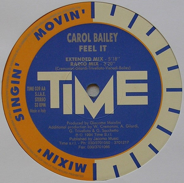 Carol Bailey : Feel It (12")