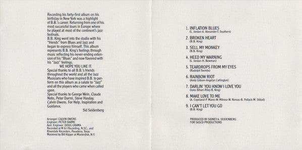 B.B. King : Blues 'N' Jazz (CD, Album)