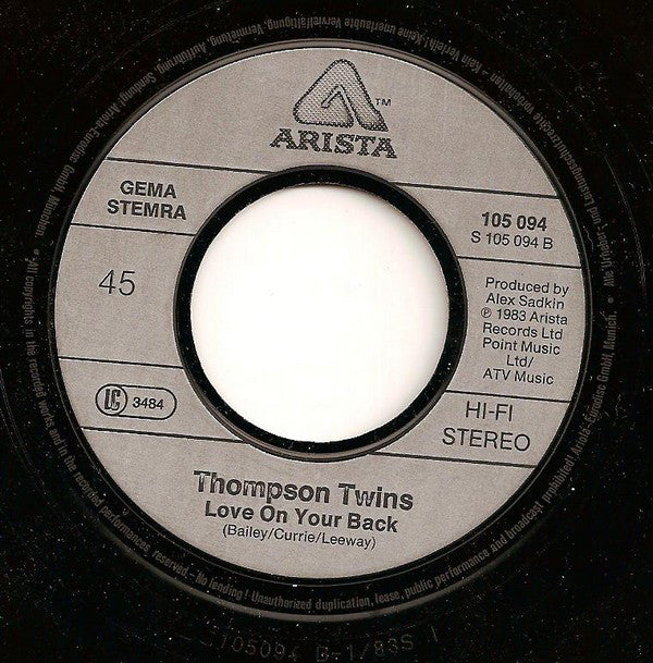 Thompson Twins : Love On Your Side (7", Single)