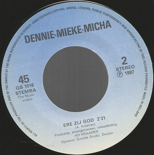 Dennie Christian, Mieke, Micha Marah : Echte Vrienden Blijven Vrienden (7", Single)