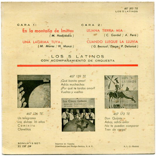Los Cinco Latinos : En La Montaña De Imittos (7", EP)
