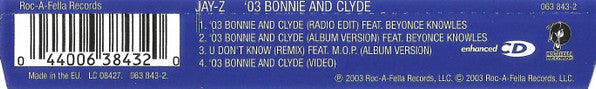 Jay-Z Feat. Beyoncé Knowles : '03 Bonnie And Clyde (CD, Single, Enh)