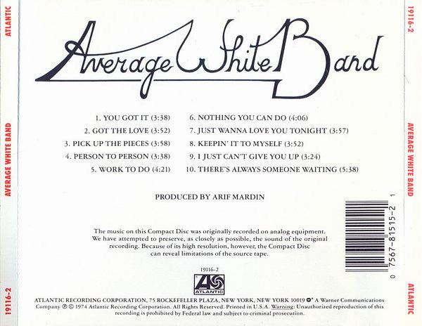 Average White Band : AWB (CD, Album, RE)