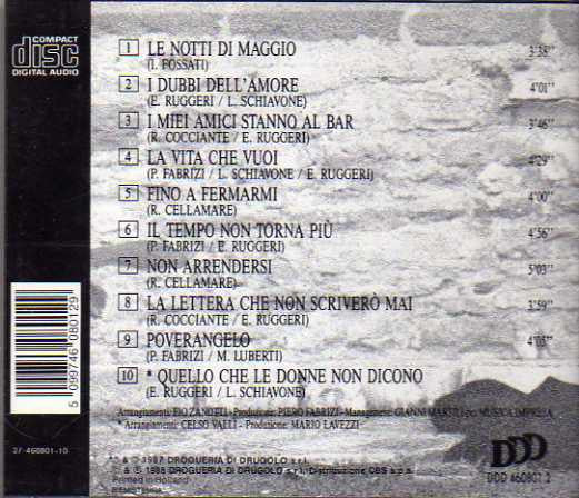 Fiorella Mannoia : Canzoni Per Parlare (CD, Album)