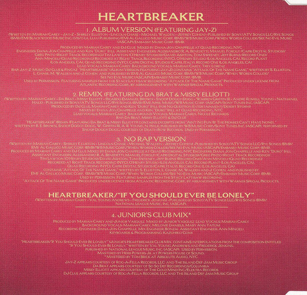 Mariah Carey : Heartbreaker (CD, Maxi)