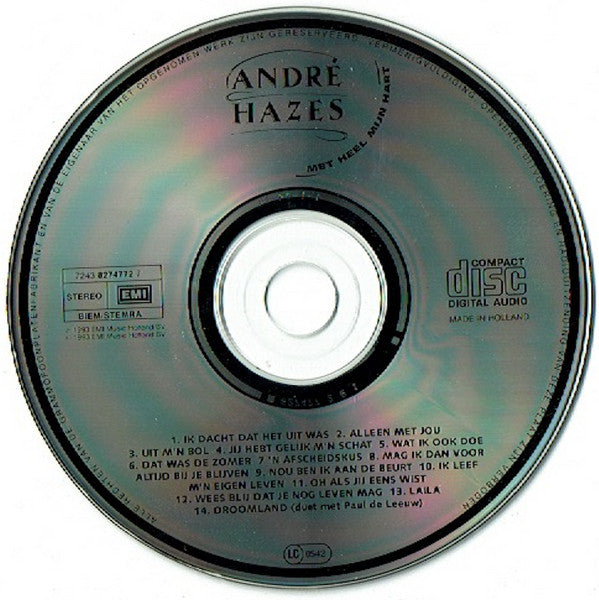 André Hazes : Met Heel Mijn Hart (CD, Album)