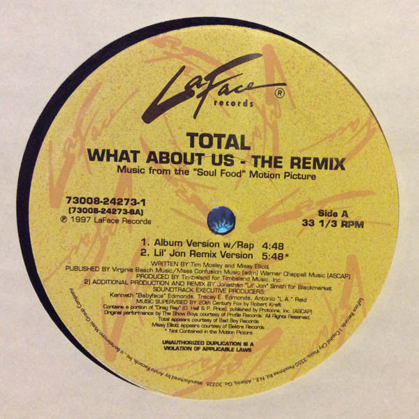 Total : What About Us (The Remix) (12")