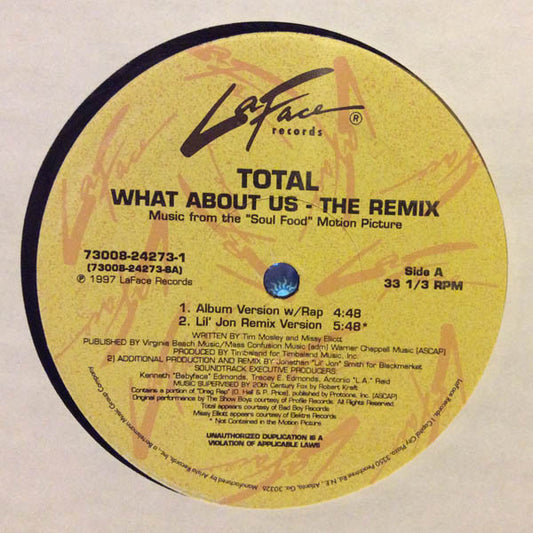 Total : What About Us (The Remix) (12")