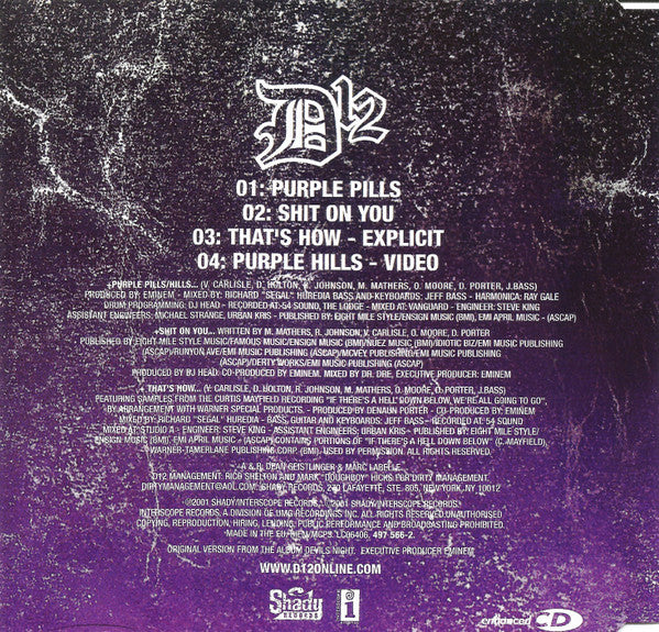 D12 : Purple Pills (CD, Maxi, Enh)