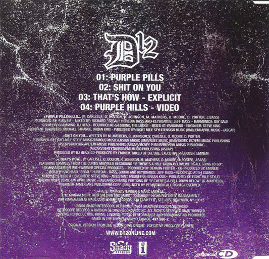 D12 : Purple Pills (CD, Maxi, Enh)