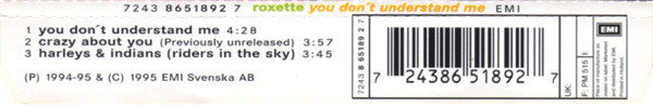 Roxette : You Don't Understand Me (CD, Maxi)
